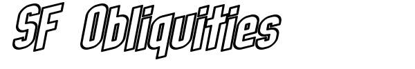 SF Obliquities font preview